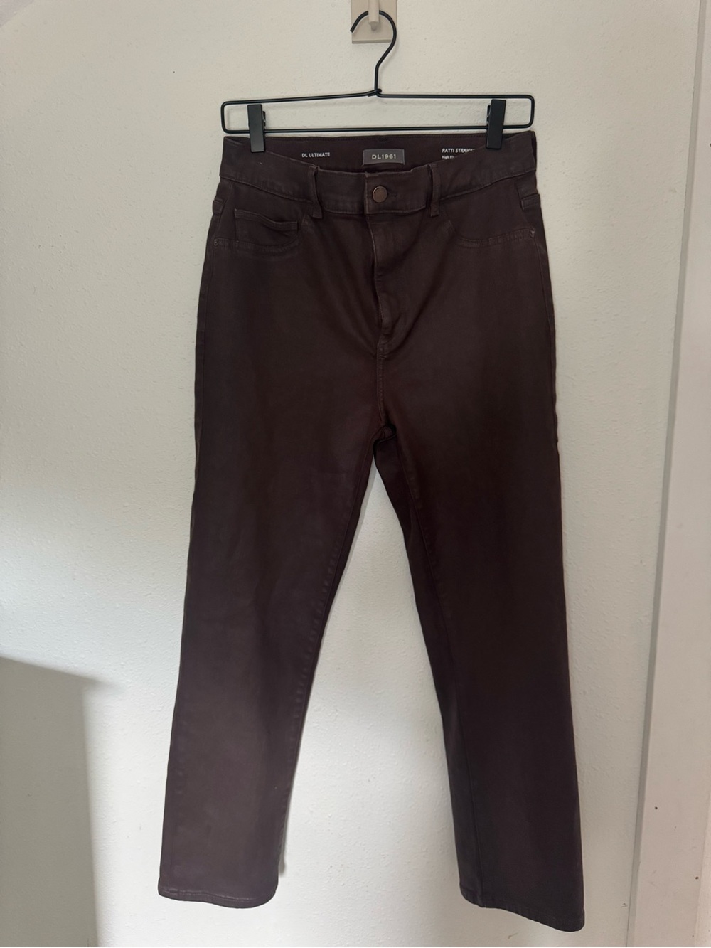 DL1961 Womens High Rise Straight Dark Brown Jeans Size 29